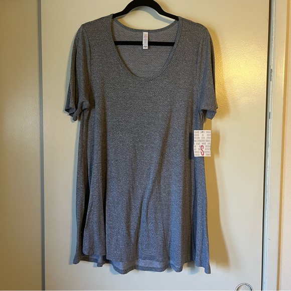 LuLaRoe Tops - Lularoe Small Perfect T Gray White Microdots Rayon NEW NWT Polka Dot